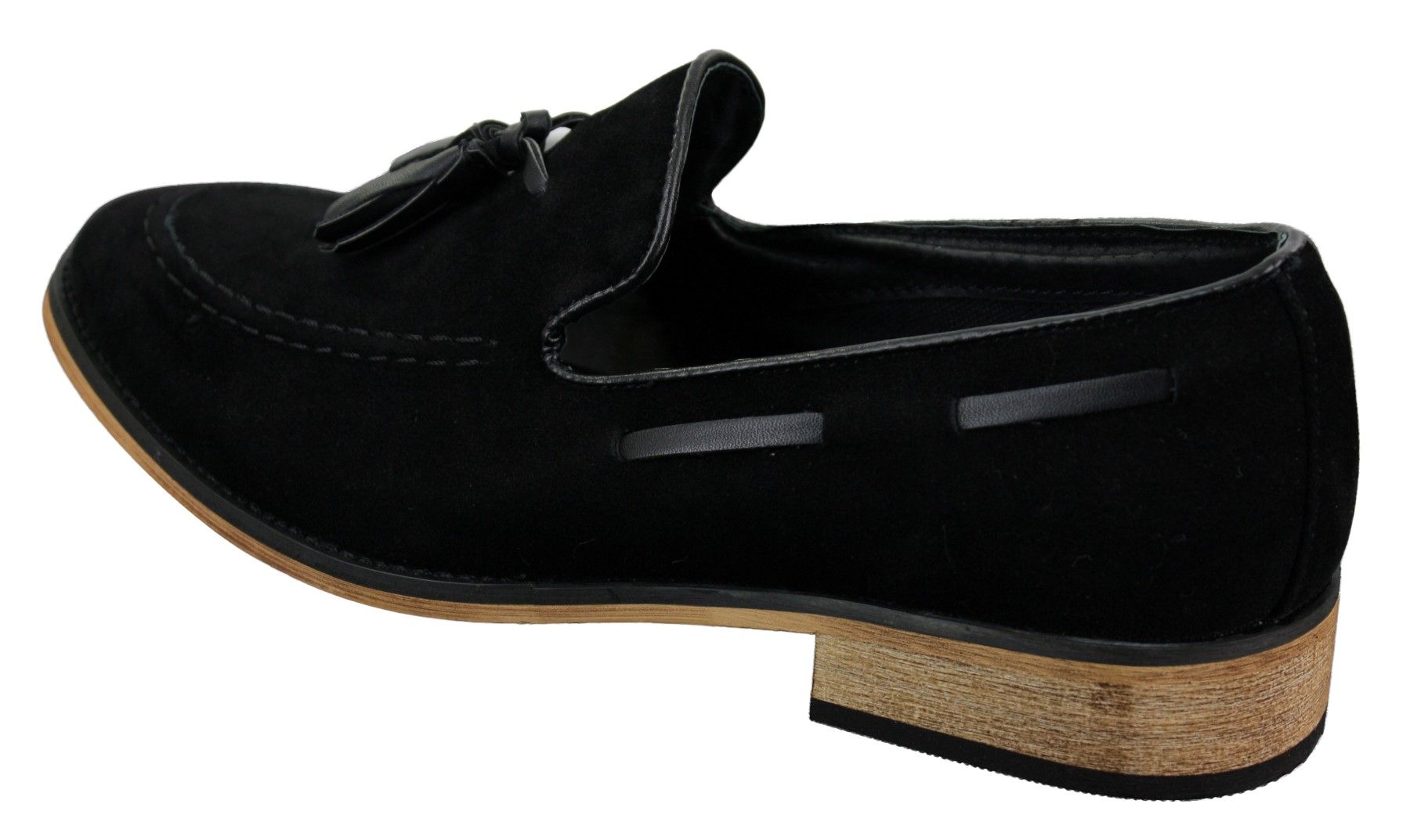 Herr Italienska Slip-On Körskor Loafers Tofs Mocka Läder Blå Svart Brun