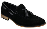 Herr Italienska Slip-On Körskor Loafers Tofs Mocka Läder Blå Svart Brun