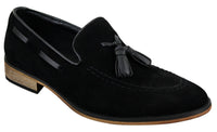 Herr Italienska Slip-On Körskor Loafers Tofs Mocka Läder Blå Svart Brun