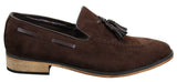 Herr Italienska Slip-On Körskor Loafers Tofs Mocka Läder Blå Svart Brun