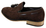Herr Italienska Slip-On Körskor Loafers Tofs Mocka Läder Blå Svart Brun