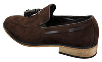 Herr Italienska Slip-On Körskor Loafers Tofs Mocka Läder Blå Svart Brun
