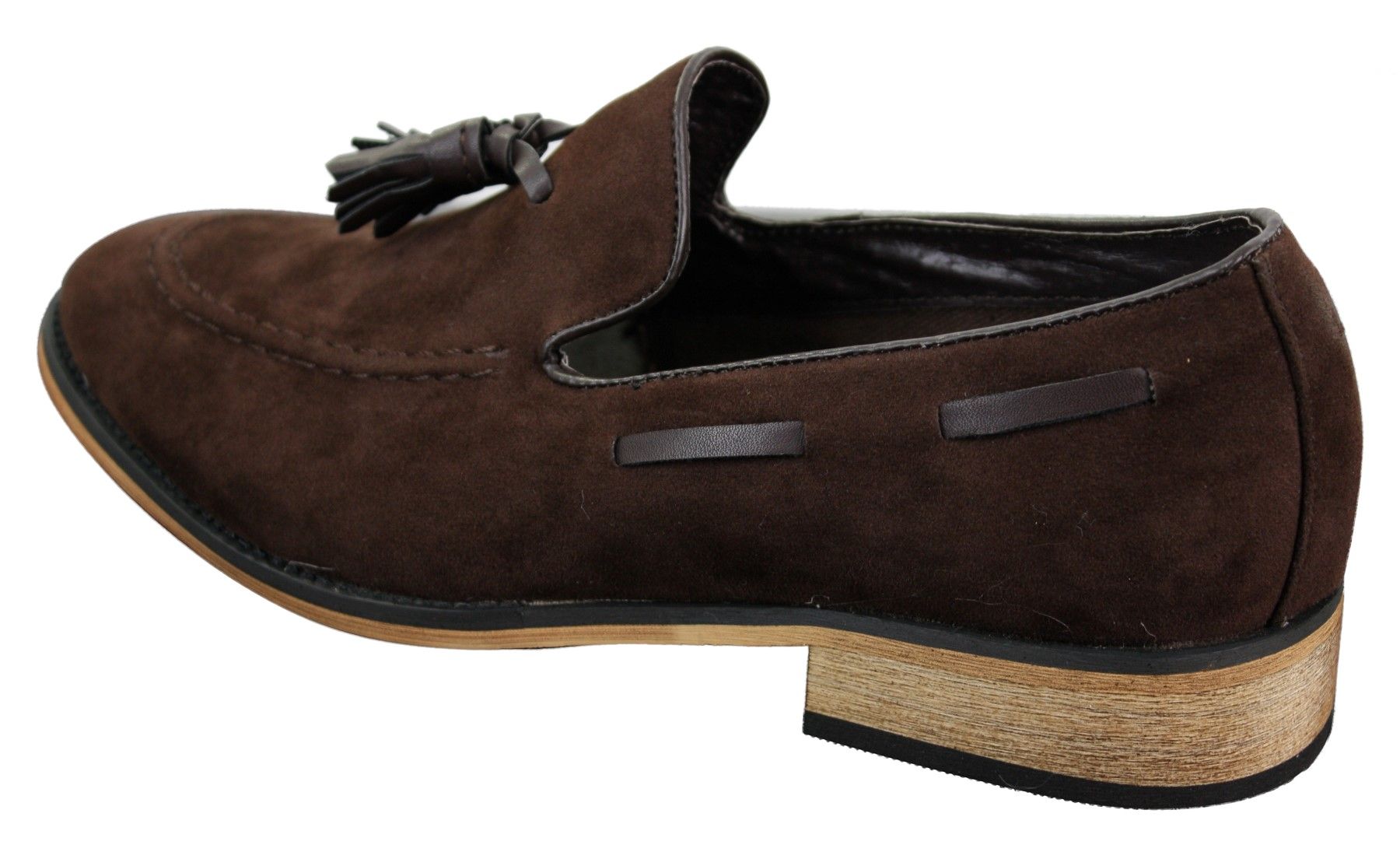 Herr Italienska Slip-On Körskor Loafers Tofs Mocka Läder Blå Svart Brun