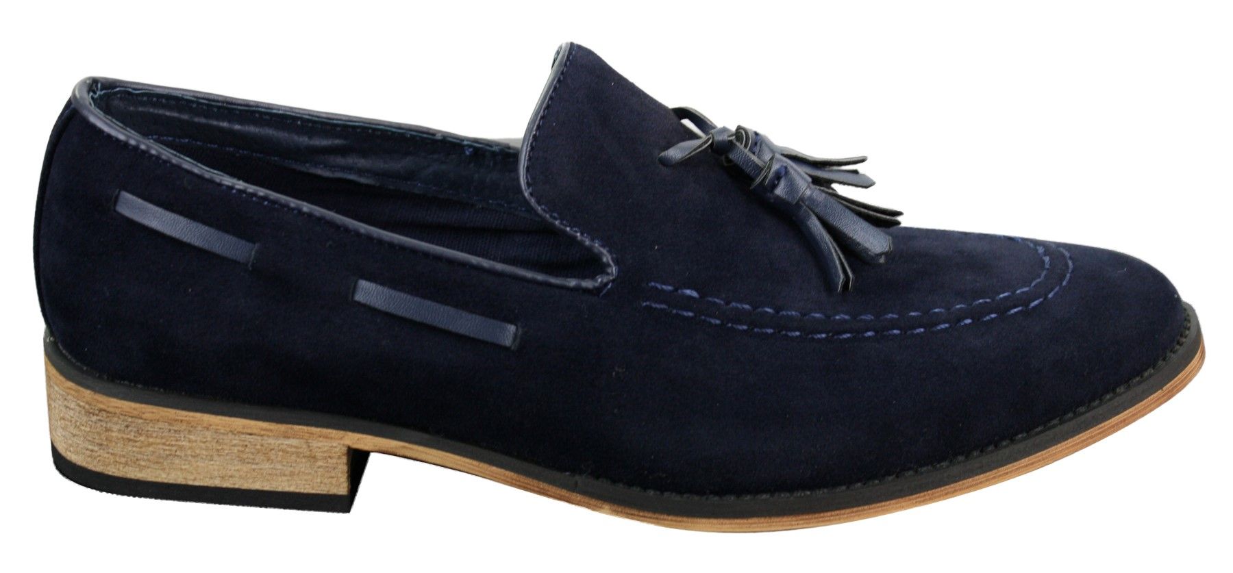 Herr Italienska Slip-On Körskor Loafers Tofs Mocka Läder Blå Svart Brun