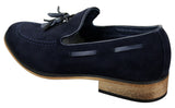 Herr Italienska Slip-On Körskor Loafers Tofs Mocka Läder Blå Svart Brun