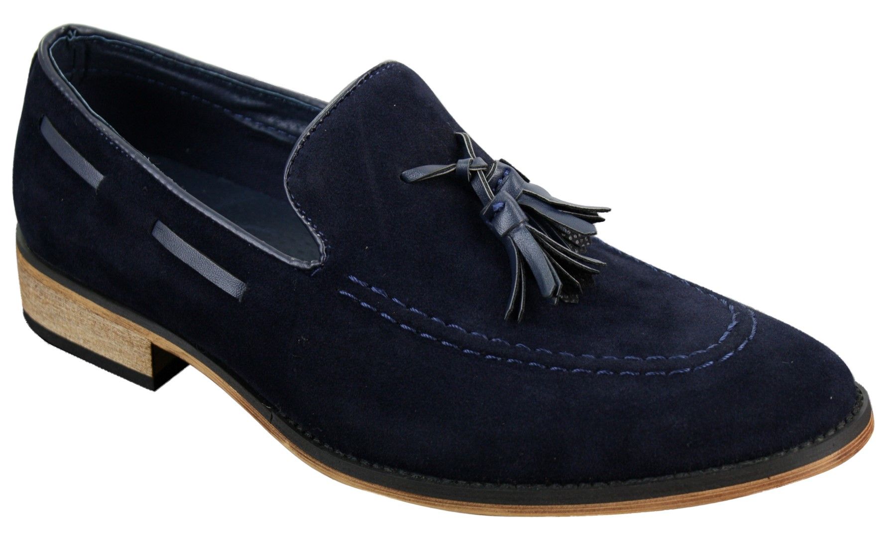 Herr Italienska Slip-On Körskor Loafers Tofs Mocka Läder Blå Svart Brun