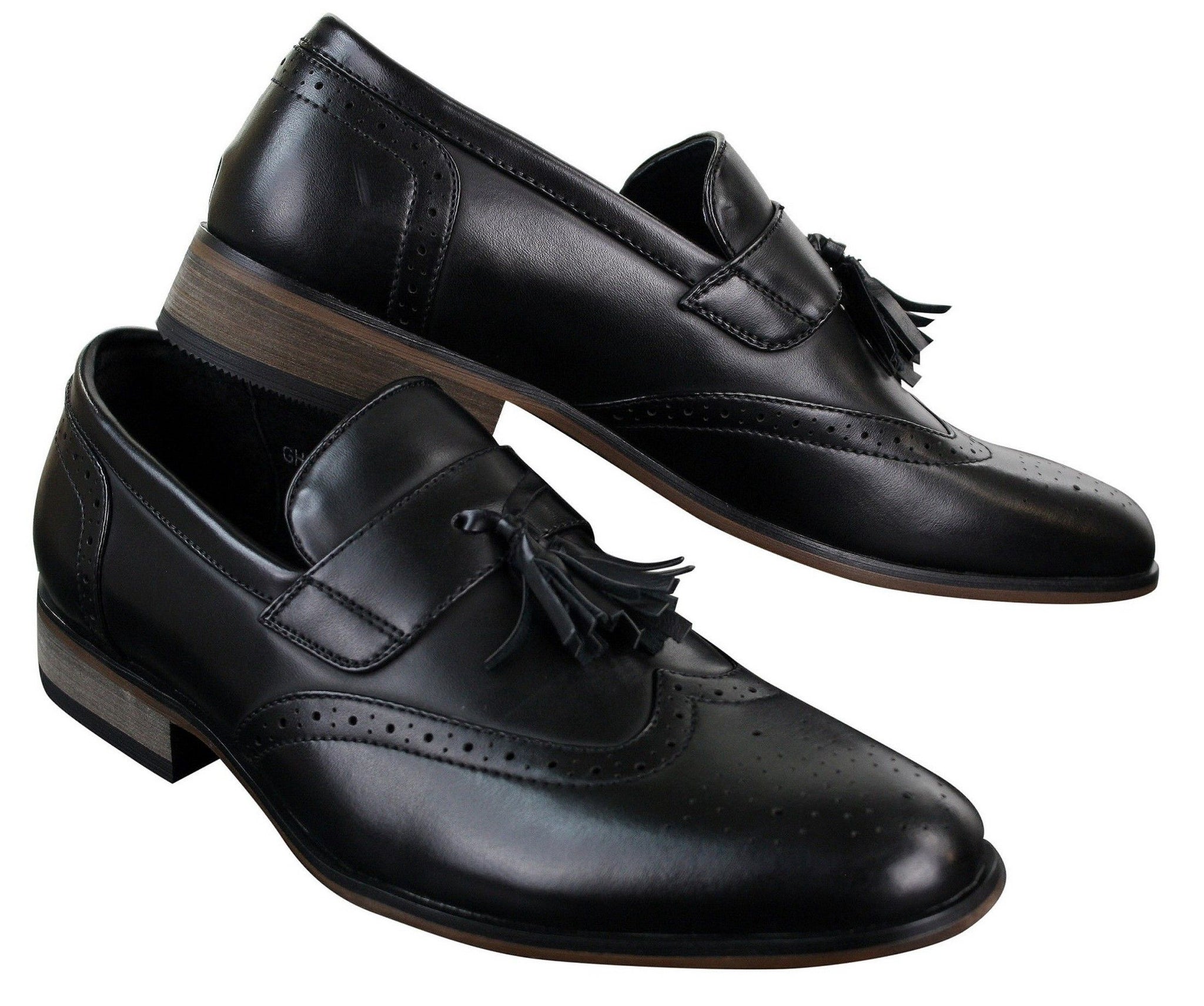 Herr Läderslip-On Tassle Brogues Bilskor Loafers Klassiska Vintage Retro