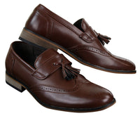 Herr Läderslip-On Tassle Brogues Bilskor Loafers Klassiska Vintage Retro