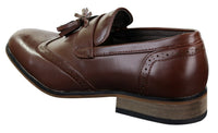 Herr Läderslip-On Tassle Brogues Bilskor Loafers Klassiska Vintage Retro