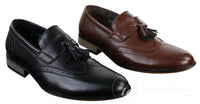 Herr Läderslip-On Tassle Brogues Bilskor Loafers Klassiska Vintage Retro