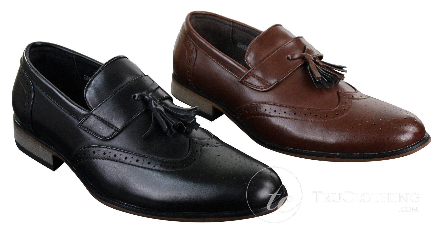 Herr Läderslip-On Tassle Brogues Bilskor Loafers Klassiska Vintage Retro