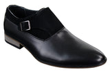 Herrskor i läder och mocka med slip-on-spänne, italienska designerskor, eleganta, casual och formella