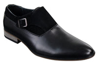 Herrskor i läder och mocka med slip-on-spänne, italienska designerskor, eleganta, casual och formella