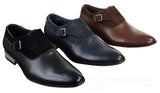 Herrskor i läder och mocka med slip-on-spänne, italienska designerskor, eleganta, casual och formella
