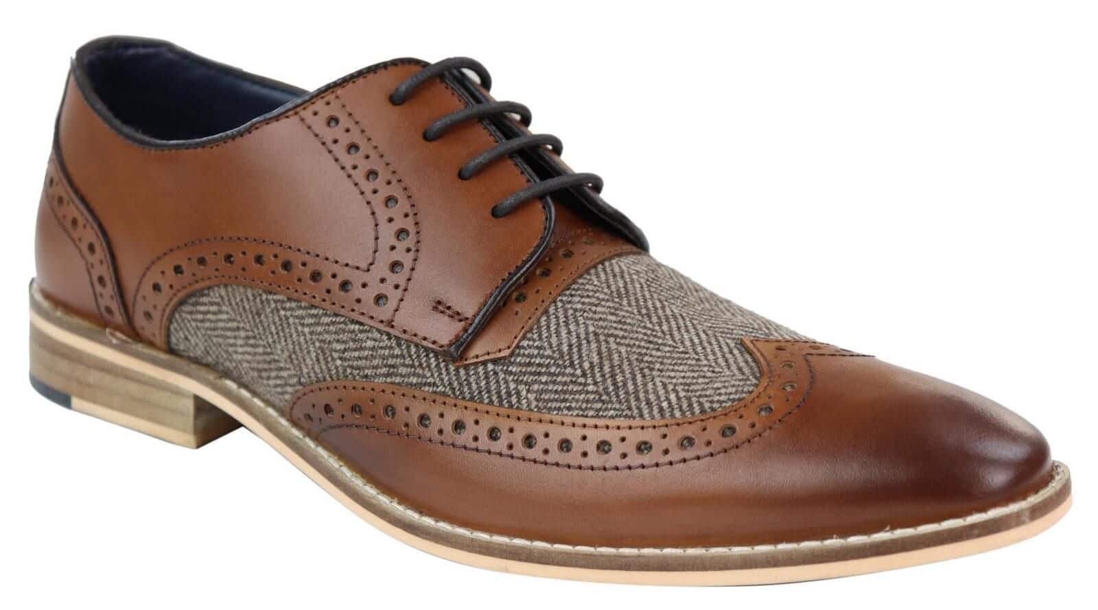 Herrskor i läder och tweed från 1920-talet Gatsby