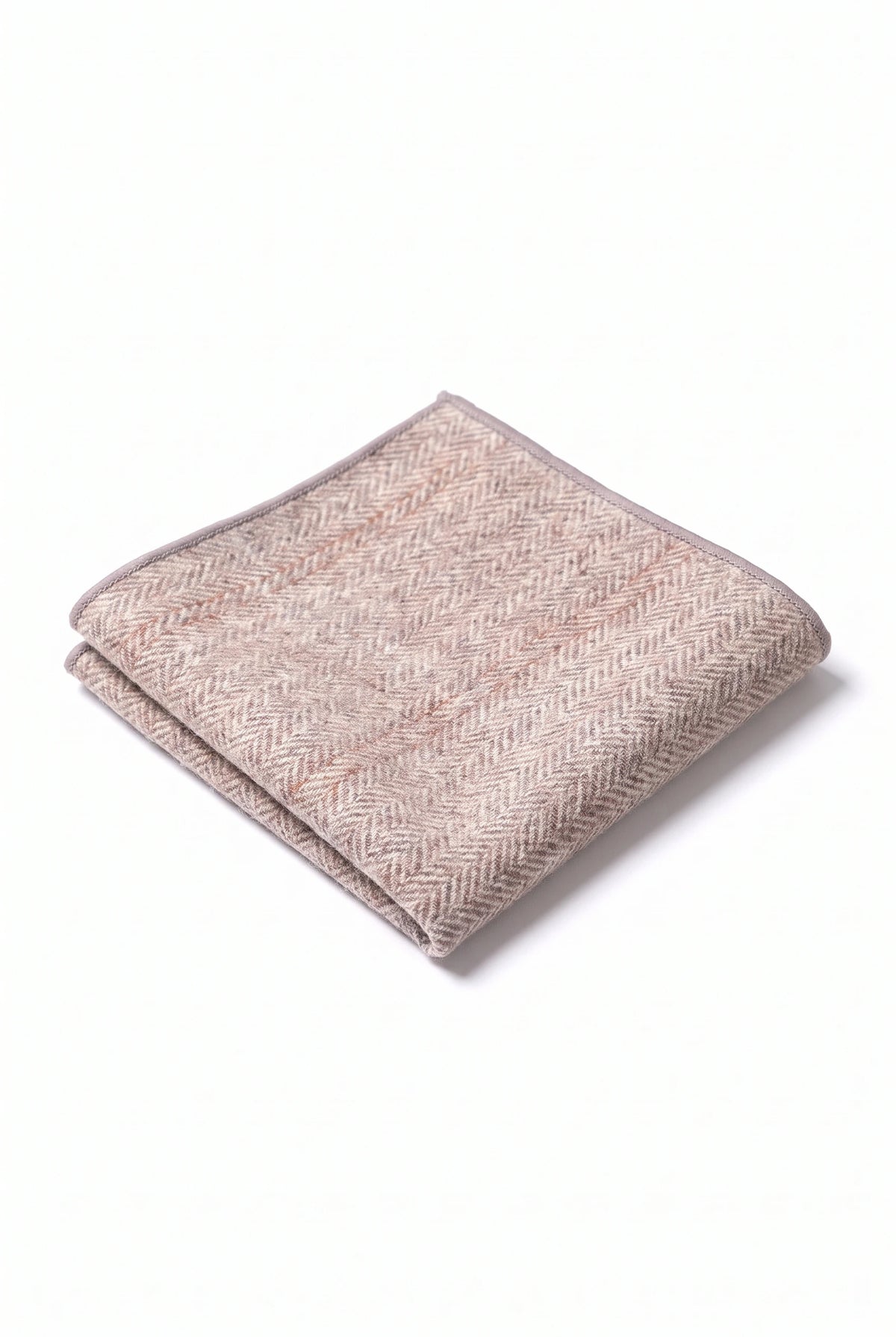 Herrnäsduk i ljusrosa tweed-ullblandning