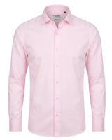 Herrskjorta med lång ärm och knappar – Rosa