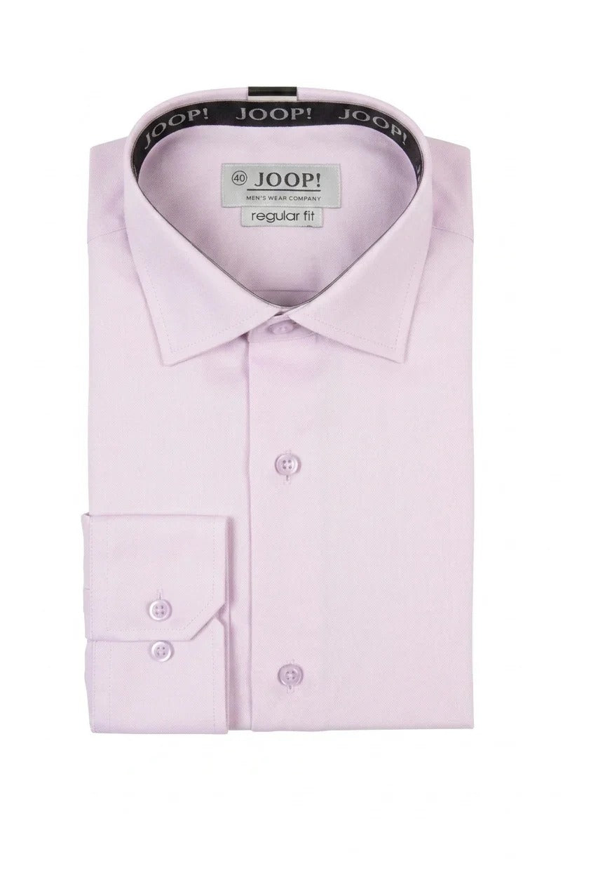 Herrskjorta med lång ärm och knappar – Rosa