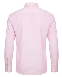 Herrskjorta med lång ärm och knappar – Rosa