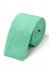 Mintgrön stickad slips för män