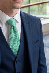 Mintgrön stickad slips för män
