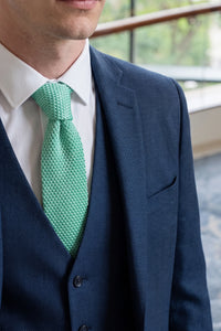 Mintgrön stickad slips för män