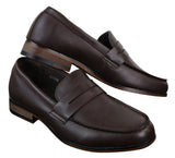 Herr Nubuckläder Slip On Loafers Mockasiner Skor Vintage Retro Klassisk