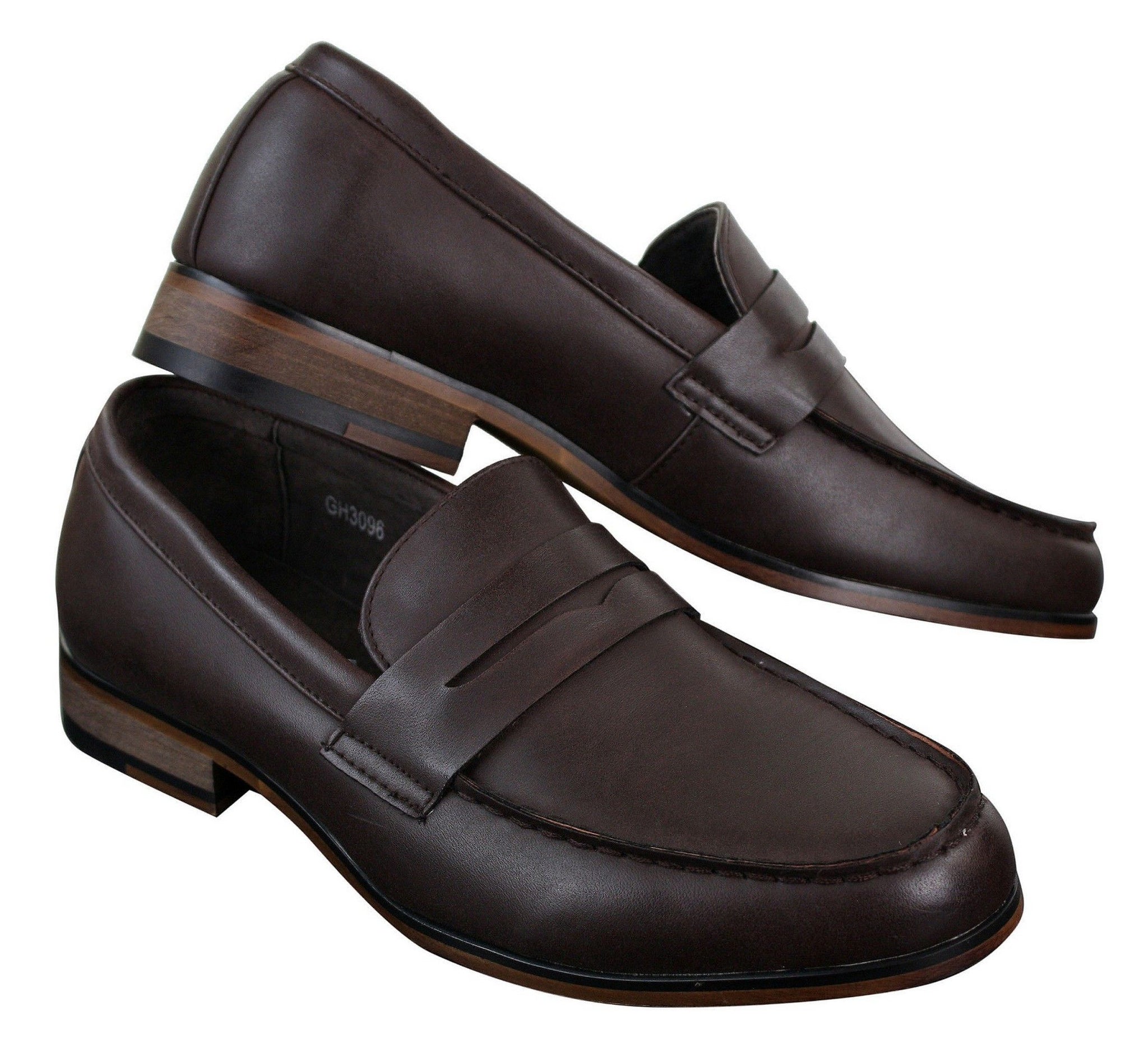 Herr Nubuckläder Slip On Loafers Mockasiner Skor Vintage Retro Klassisk