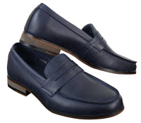 Herr Nubuckläder Slip On Loafers Mockasiner Skor Vintage Retro Klassisk