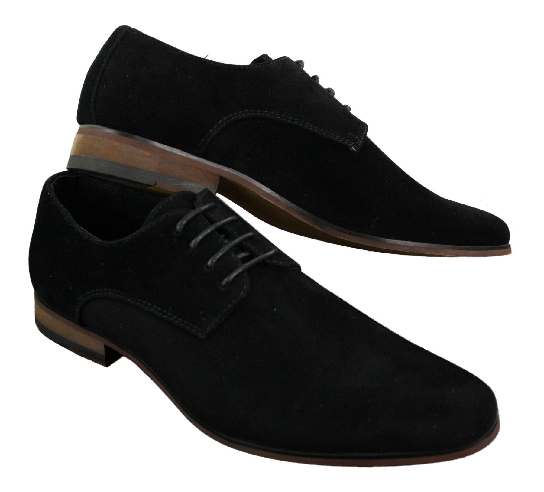 Herr Nubuck Mocka Snörade Eleganta Fritidsskor Marinblå Brun Svart