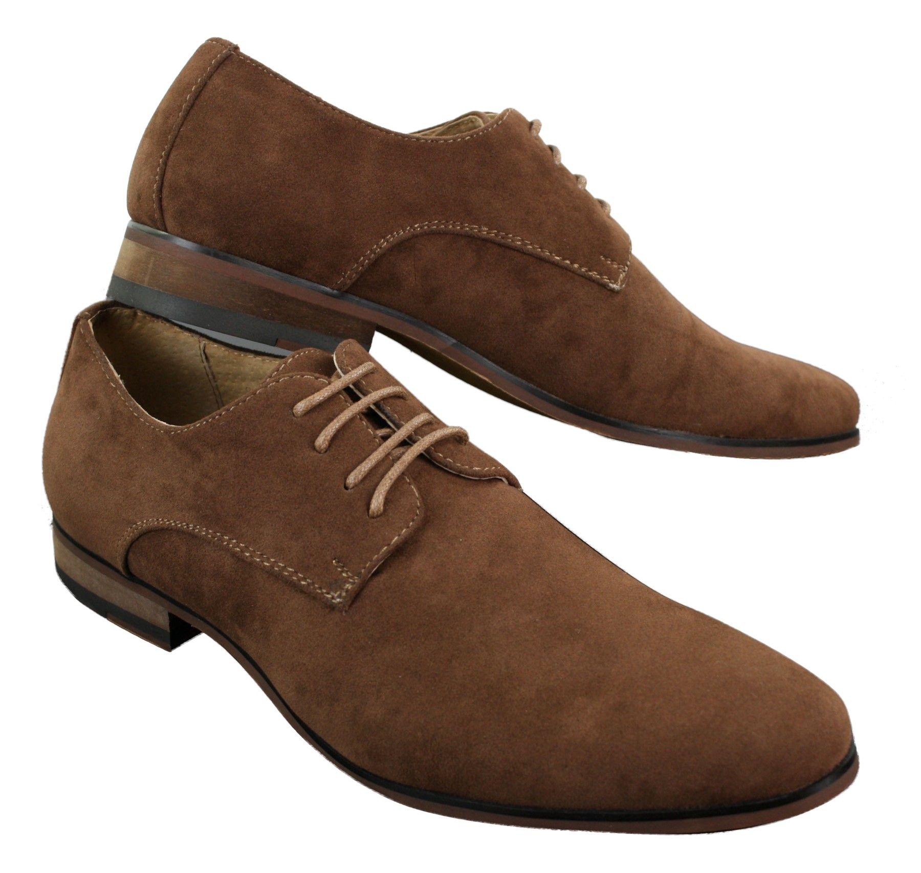 Herr Nubuck Mocka Snörade Eleganta Fritidsskor Marinblå Brun Svart