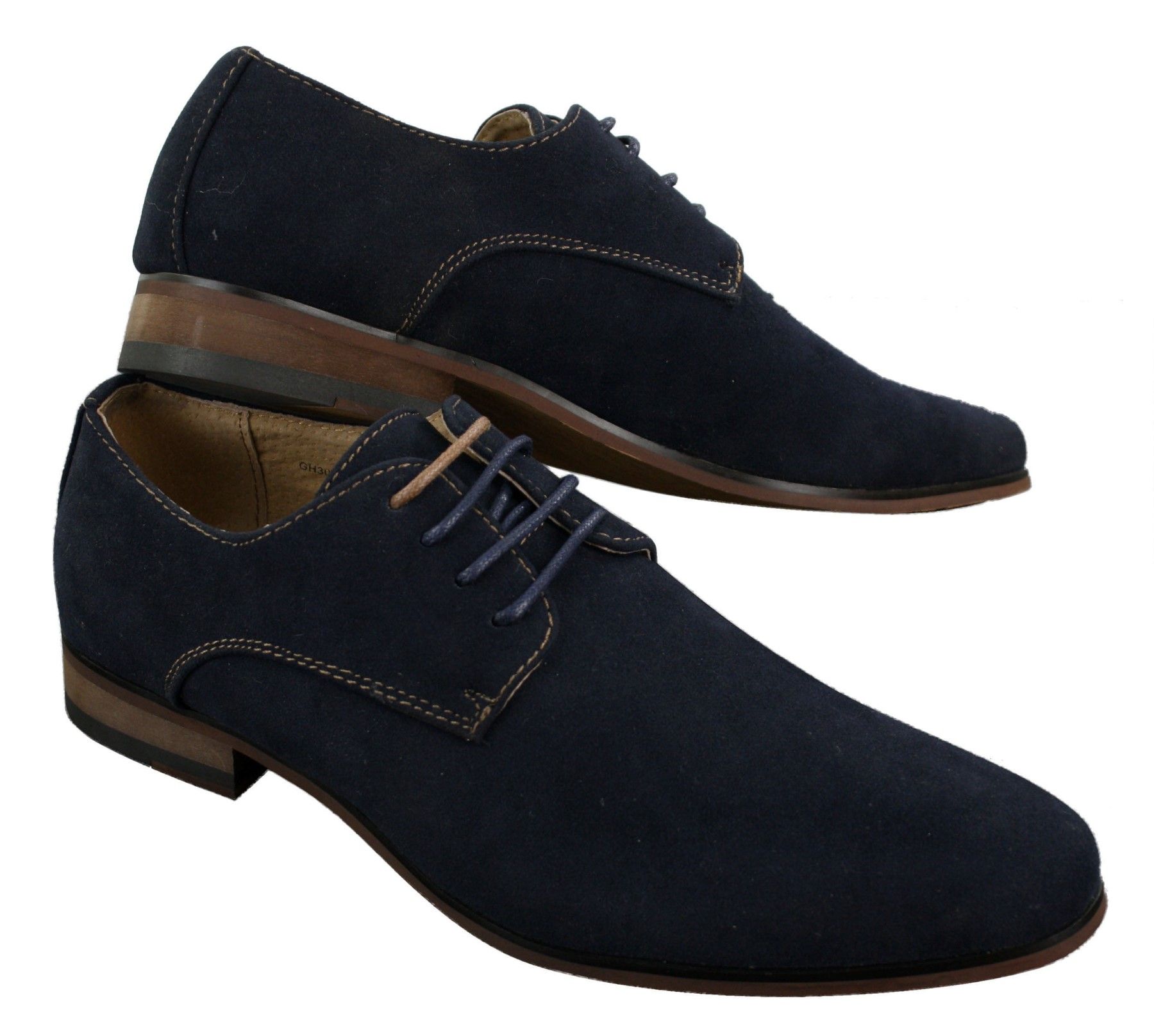 Herr Nubuck Mocka Snörade Eleganta Fritidsskor Marinblå Brun Svart