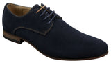 Herr Nubuck Mocka Snörade Eleganta Fritidsskor Marinblå Brun Svart