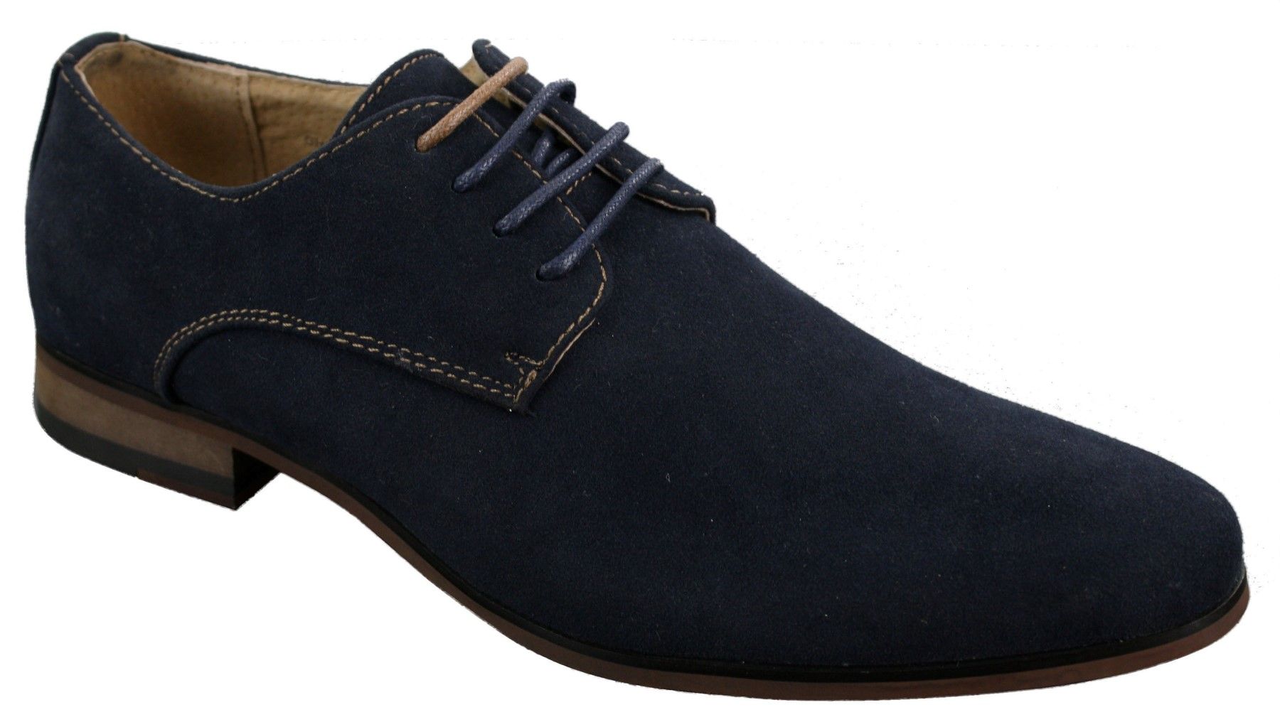 Herr Nubuck Mocka Snörade Eleganta Fritidsskor Marinblå Brun Svart