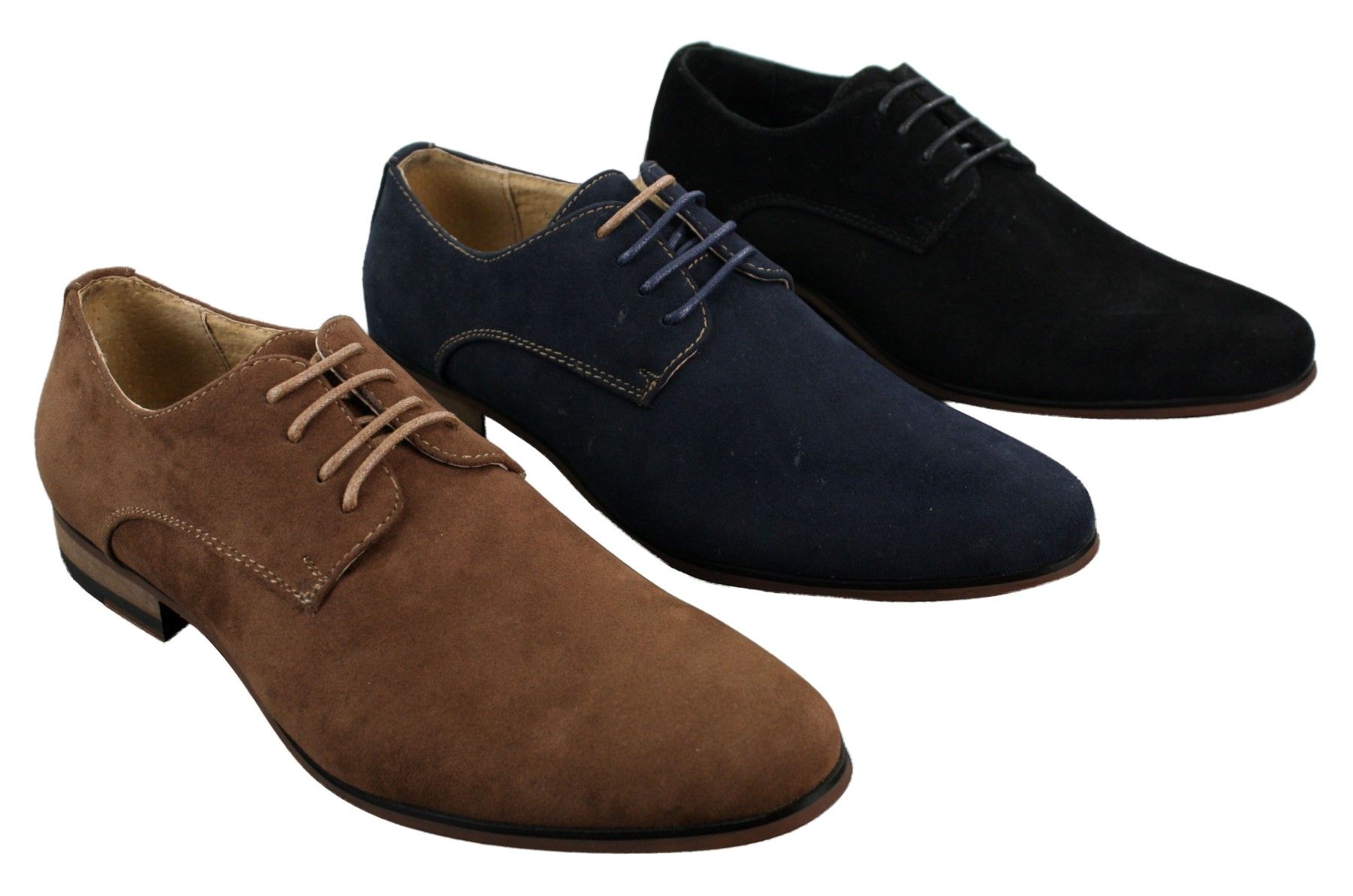 Herr Nubuck Mocka Snörade Eleganta Fritidsskor Marinblå Brun Svart
