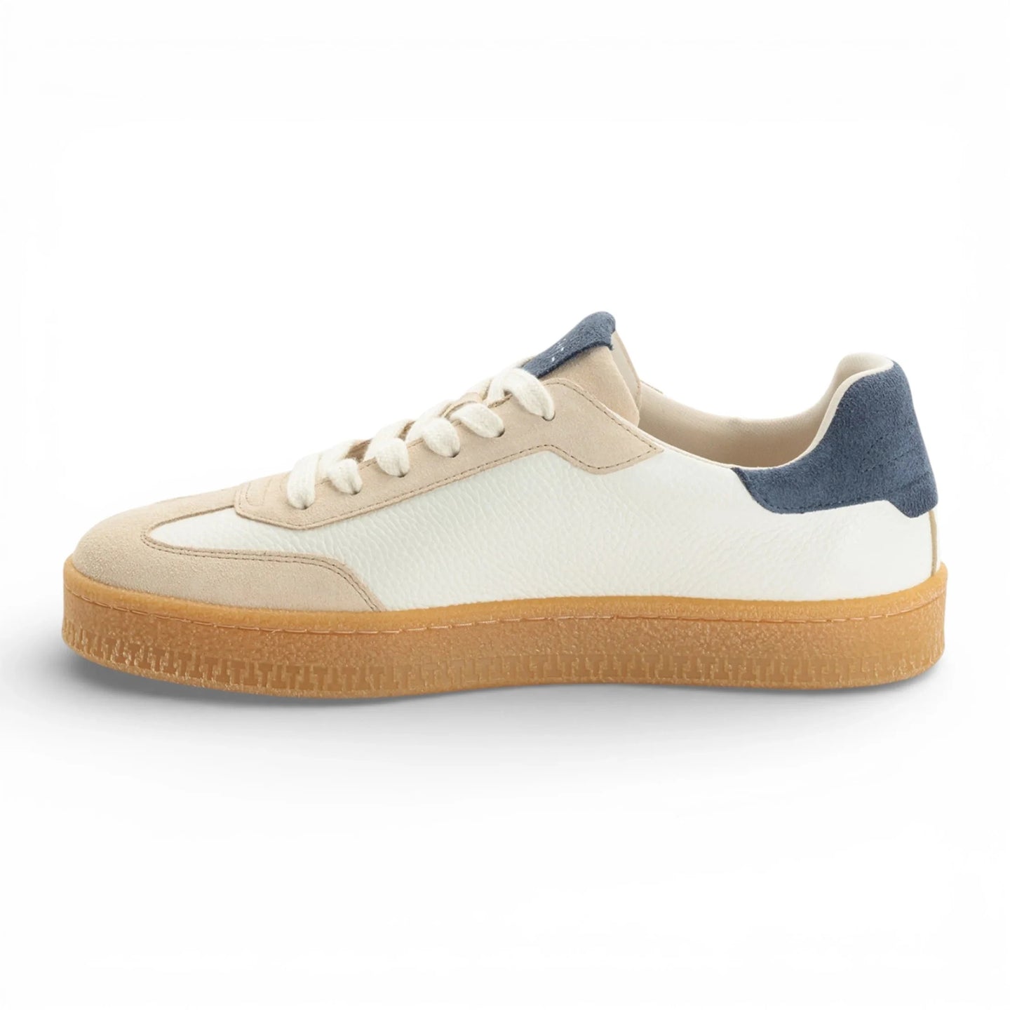 Herrsneakers i läder med röda randar, off-white