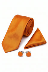 Orange slipsset för män