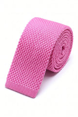 Rosa stickad slips för män