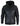 Herr Svart Huva Äkta Läder Bomberjacka Röda Randiga Quilted Slim Fit Casual