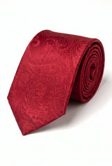 Presentset med röd paisleyslips för män