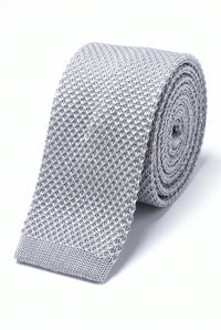 Herrslips i silverfärgad stickad polyester