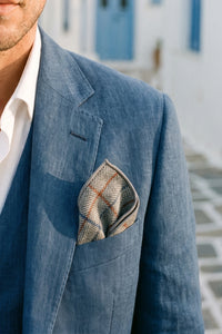 Herrnäsduk i tweed i silver