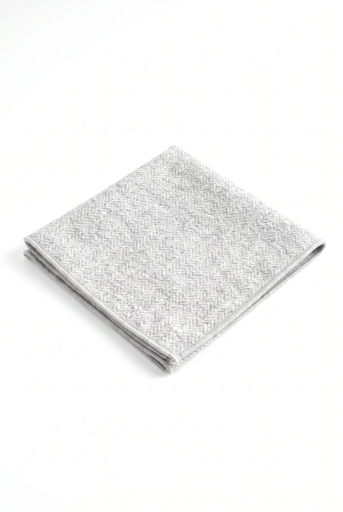 Herrnäsduk i silverfärgad tweed och ullblandning