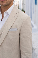 Herrnäsduk i silverfärgad tweed och ullblandning
