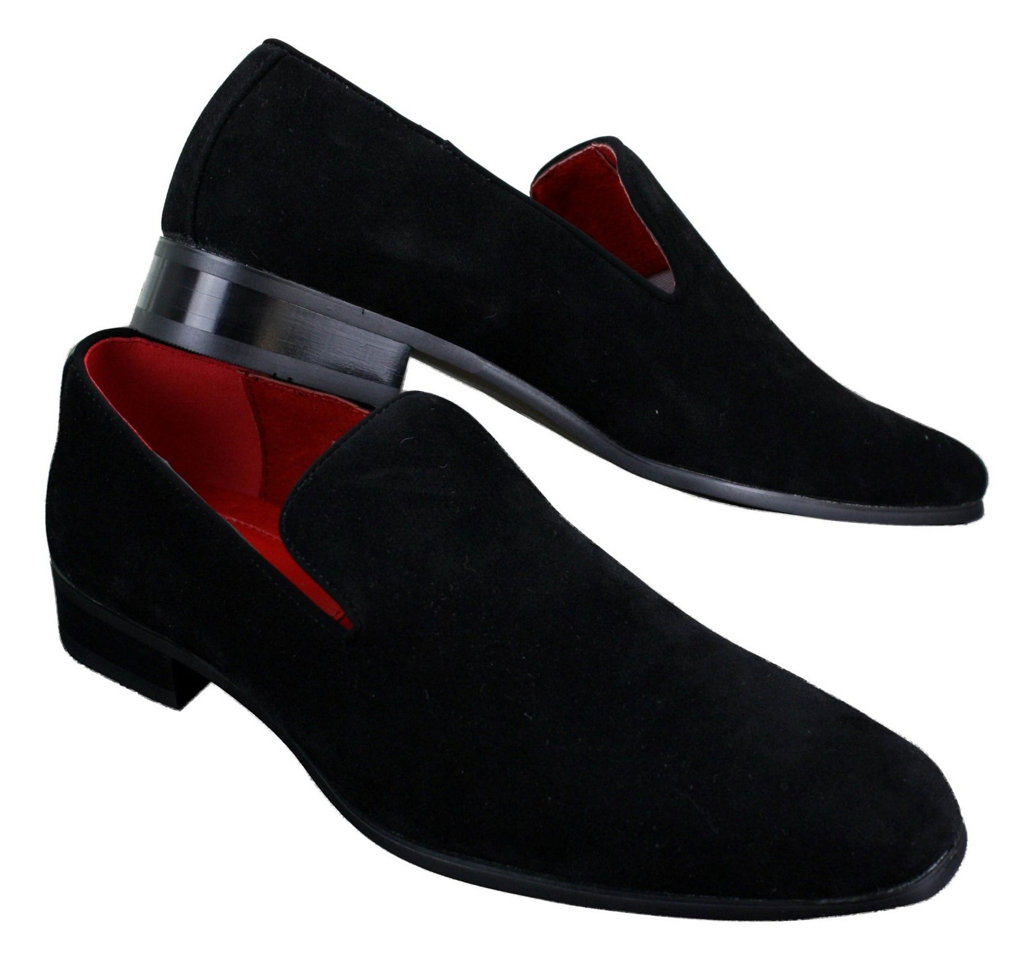Herr Slip On Mocka Loafers Läder Smart Casual Röd Blå Svart