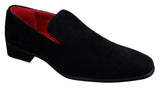 Herr Slip On Mocka Loafers Läder Smart Casual Röd Blå Svart