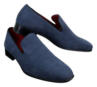 Herr Slip On Mocka Loafers Läder Smart Casual Röd Blå Svart
