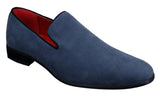 Herr Slip On Mocka Loafers Läder Smart Casual Röd Blå Svart