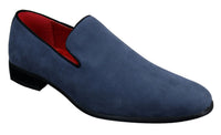 Herr Slip On Mocka Loafers Läder Smart Casual Röd Blå Svart