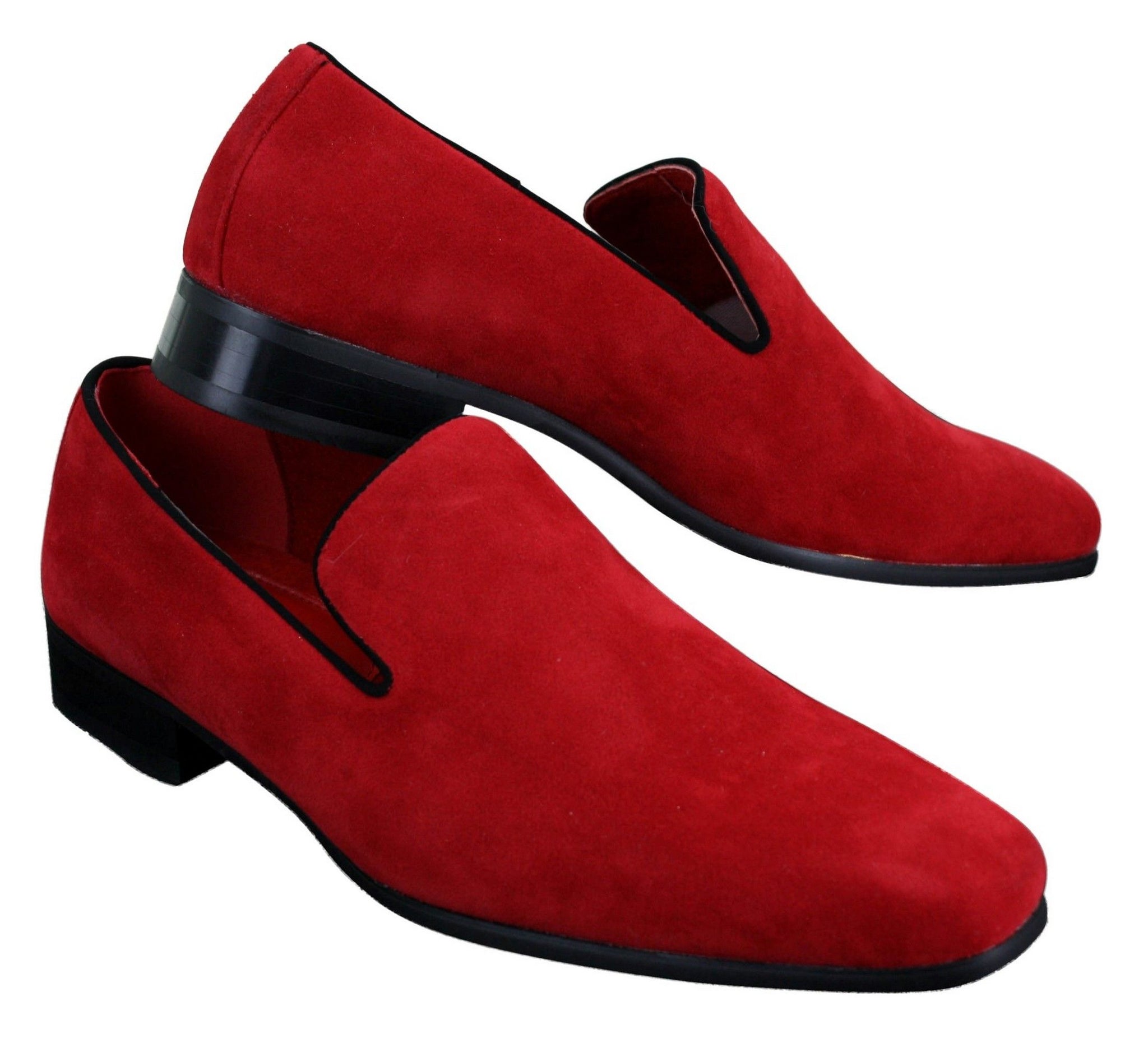 Herr Slip On Mocka Loafers Läder Smart Casual Röd Blå Svart